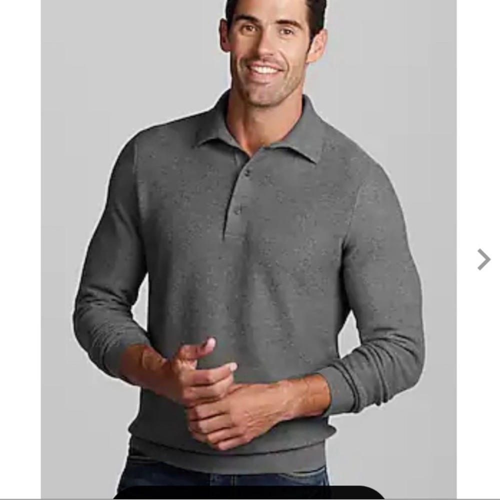 Woods & Gray 100% Cashmere Collared Sweater Dark Gray Size Large Fall Soft Cozy - Picture 1 of 6